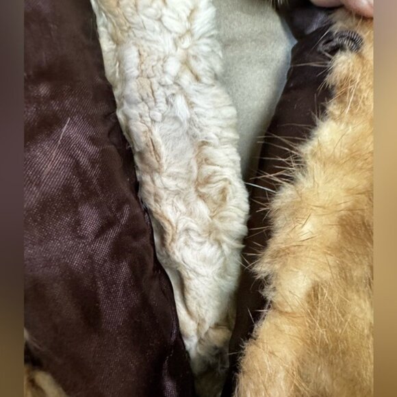 Creeds Vintage 70s Sheared Beaver Mink Cur Jacket Crop Short Soft Cape Wrap Coat - Picture 12 of 16